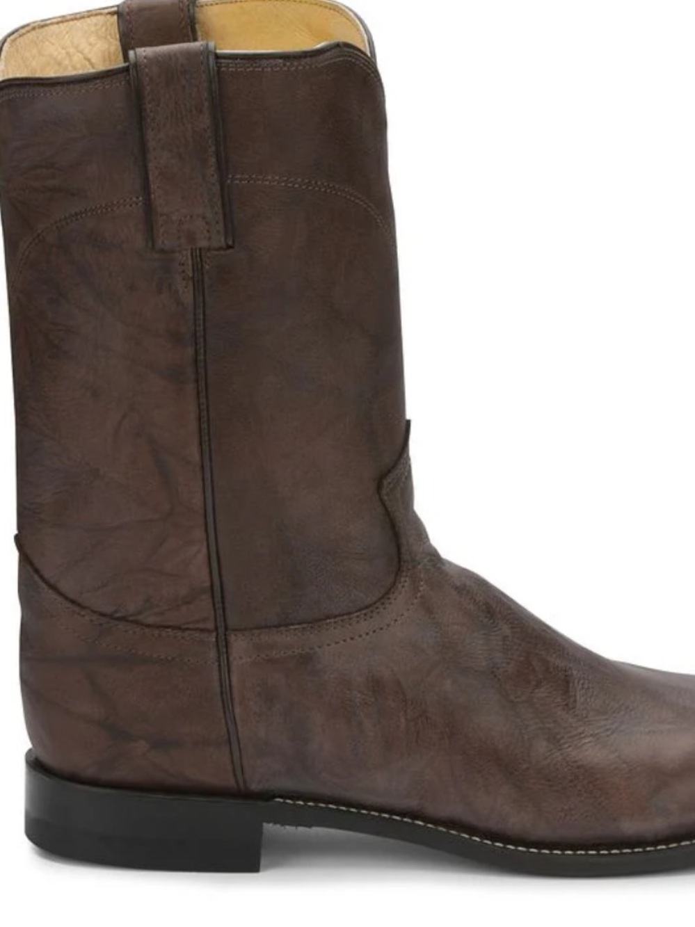 Justin Boots Classic Roper Jackson 3162 Dark Brown Mens Size 8.5 D Western Rodeo - Picture 4 of 16